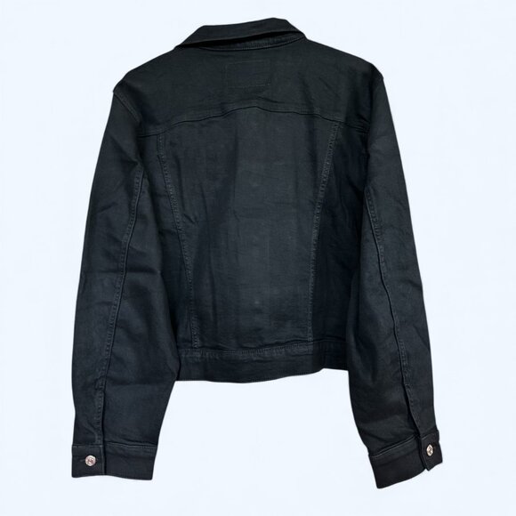 Calvin Klein Women's Classic Trucker Denim Jacket Black Size XL - Picture 6 of 7